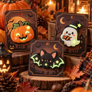 Custom Glow In The Dark PVC Halloween <b>Pin</b> <b>Badge</b> Pumpkin Ghost Bat Theme Soft Rubber Brooch OEM ODM - Product Image 2