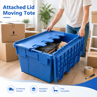 Boîte de rangement et de transport en plastique UGET personnalisable avec logo, colorée, empilable, avec couvercle intégré, idéale pour le déménagement – Promotion