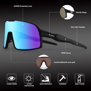 Lenti oro Premium polarizzati occhiali da sole sportivi protezione UV occhiali da sole per gli uomini delle donne per il Baseball che corre in bicicletta pesca - Product Image 3