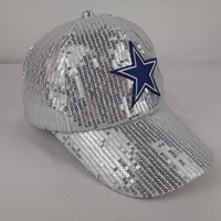 Casquette de baseball pour femme 2026 America Simple Fashion Game Day à paillettes, 6 panneaux, à visière, pour l'extérieur, l'été, polyvalente, protection solaire, sport