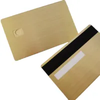 Carte professionnelle en métal doré avec fente à puce, taille personnalisée, brosse noire
