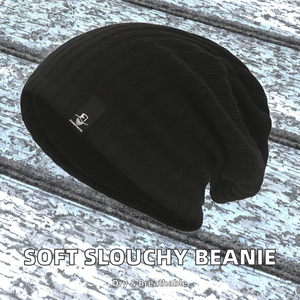 Bonnet en tricot ample et doux pour l'hiver, la plage et les voyages - Chaud, respirant, style oversize, gris clair, unisexe - Product Image 2