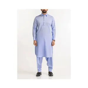 Muslim clothing men's latest design style best-selling new design blue suit robe two-piece