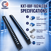 KEXINT 1U 19 pouces 24 ports LC Duplex Panneau de brassage à fibre optique coulissant ODF pour centre de données et réseaux FTTH