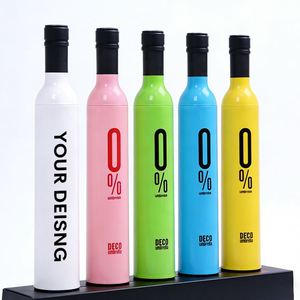 XD779 Customized Printing Logo Travel Rainy Sunny Umbrella Advertise Business Custom Foldable <b>Wine</b> <b>Bottle</b> Umbrellas - Product Image 1
