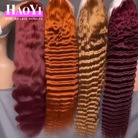 Perruques frontales en dentelle HD 13x6 en cheveux humains bruts du Cambodge, densité 250%, bouclées, ondulations profondes, 30 pouces, cuticules alignées, cheveux humains vierges bruts brésiliens