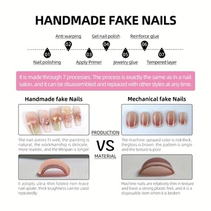 <span class=keywords><strong>Uñas</strong></span> postizas de lujo 3D <span class=keywords><strong>con</strong></span> <span class=keywords><strong>flores</strong></span> de diamante de gel acrílico para verano 2026, cuadradas, almendradas, de cobertura completa, hechas a mano, <span class=keywords><strong>cortas</strong></span>, <span class=keywords><strong>con</strong></span> pegamento, regalos para dedos. - Product Image 4