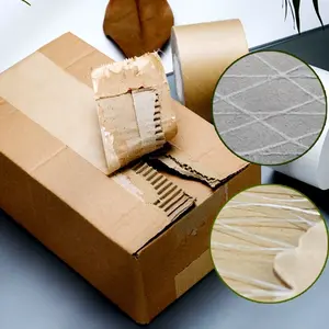 Custom Logo Kraft Paper Packing Tape Packaging Eco Friendly Shipping Black Water Activated Kraft Tape Jumbo Roll