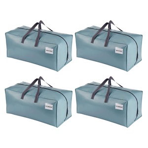 <span class=keywords><strong>VENO</strong></span> Paquete de 6 Bolsas de Mudanza Resistentes de Polipropileno con Correas de Mochila, Reutilizables, Sostenibles, Capacidad de 50 Libras, Azul Claro - Product Image 1