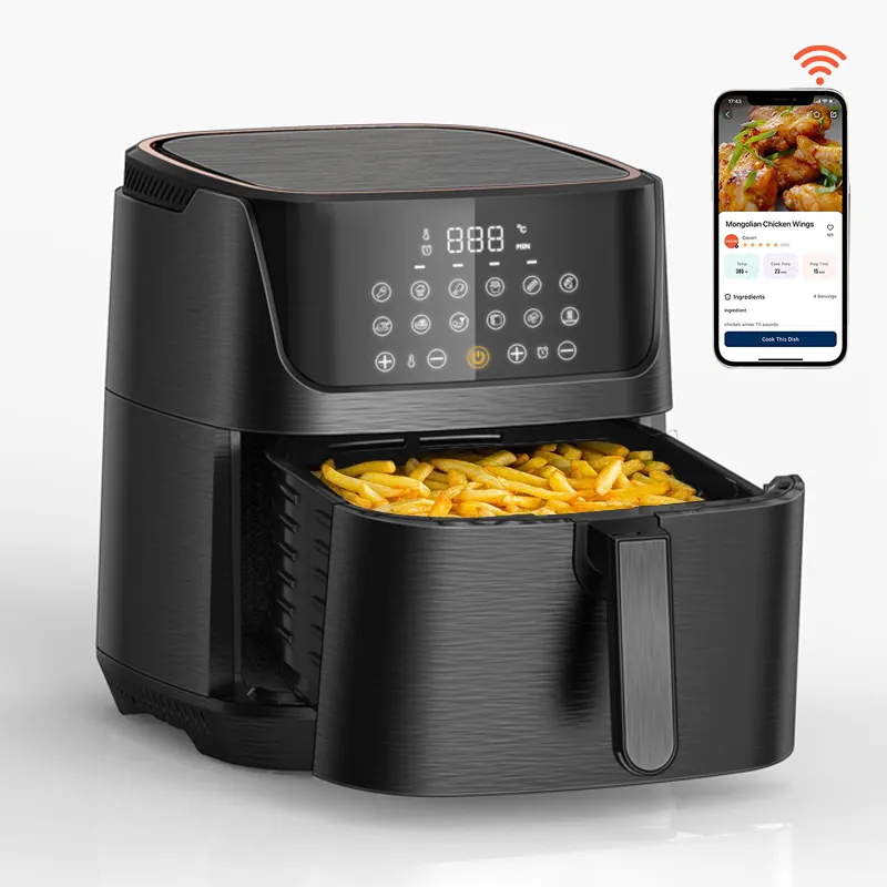 6l 7L 8L Smart air fryers with Wifi Tuya App visible window toaster ovens electric deep digital air fryer