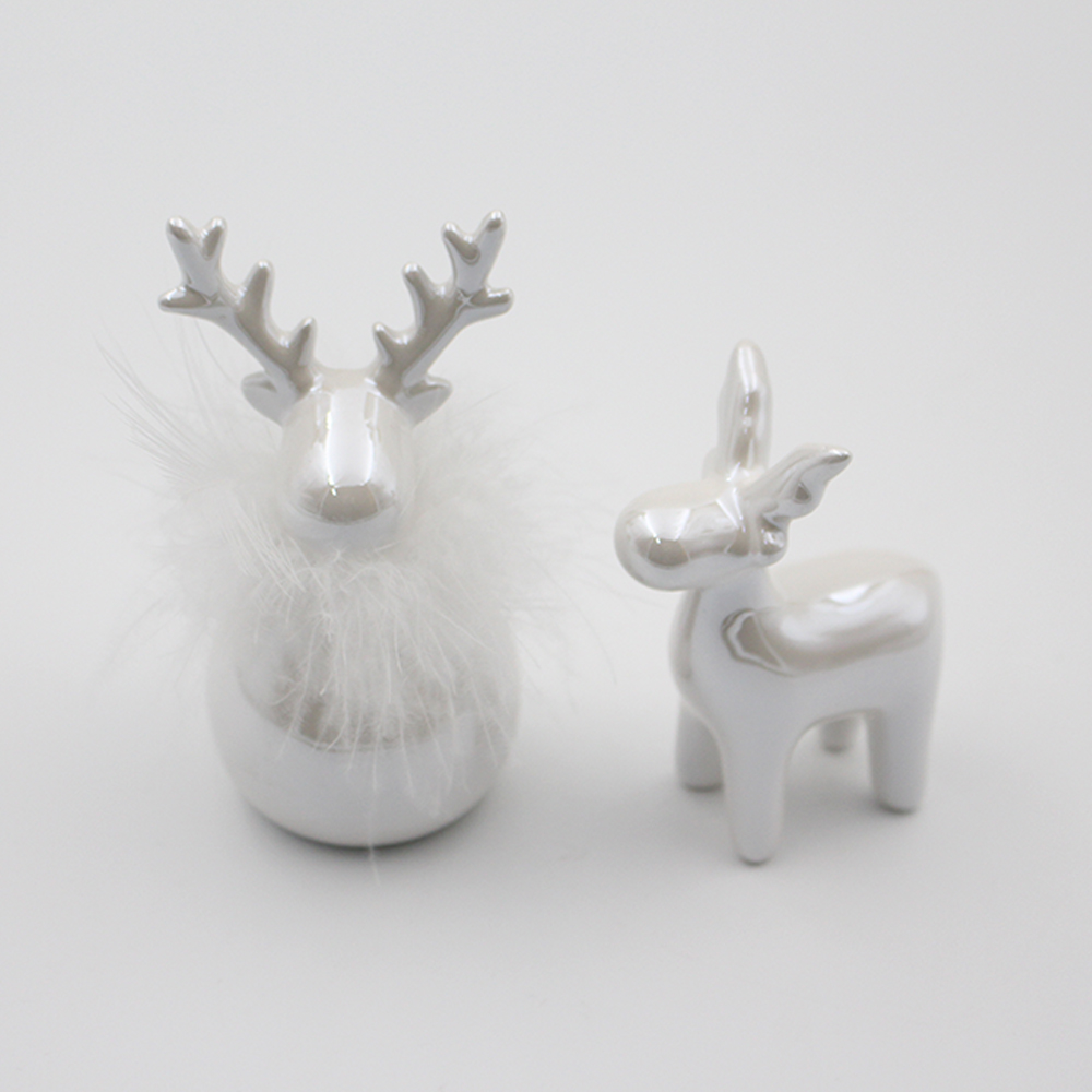 Christmas gift shell chandelier reindeer scarf Deco deer figurine deer ceramic - Product Image 2