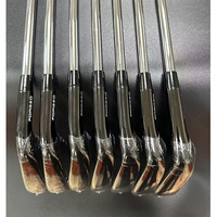 Vente en gros de fers pour hommes noirs en acier inoxydable # 4-P OEM avec logo personnalisé de haute qualité Ensemble de fers pour golf clubs forgés