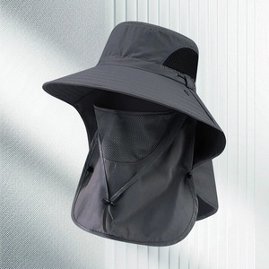 Chapeau de pêche unisexe anti-UV, style pêcheur, personnalisé, pour activités de plein air et alpinisme, protection solaire respirante avec couvre-visage, idéal pour l'été - Product Image 4