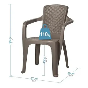 Juego de comedor Exterior 4 puestos Tipo Ratan wengue MQ mocca - Product Image 5