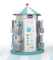 Support d'affichage en carton personnalisé Ray pour sucettes bébé, supports d'affichage pour produits pour bébés, couches bébé
