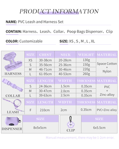 携帯メーカーパーソナライズカスタムロゴ高級PVCネオプレンペット猫犬の首輪ハーネスリーシュセット - Product Image 4