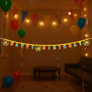 Bannière Joyeux Anniversaire Minions en Papier 2M Décoration de Fête Lot de 2 Sachets - Product Image 1