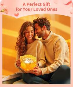 Lámpara de Mesa Moderna con Cubo de Cristal LED RGB de 16 Colores, Efecto de Ondas de Agua Dinámicas, Luz Nocturna con Brillo de Medianoche, Venta al Por Mayor - Product Image 3