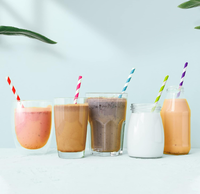 Fournitures de décoration de fête, pailles à boire en papier rayées durables de 6 mm pour les boissons