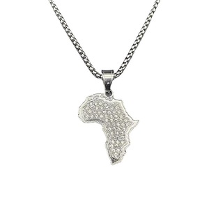 Hip-hop Acero inoxidable África Mapa Colgante Mapa de África Colgante África Mapa Colgante Collar - Product Image 5