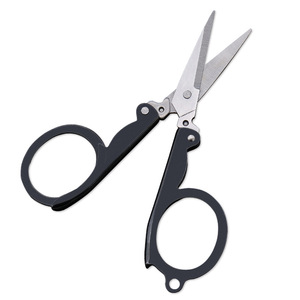 Folding Scissors Stainless Steel Black Portable Travel Outdoor Student Scissors Straight Head Home Use - Product Image 3