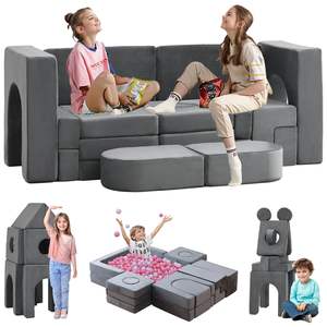 Canapé modulaire pour enfants, 22 pièces, mobilier <span class=keywords><strong>de</strong></span> salle <span class=keywords><strong>de</strong></span> jeux pour enfants, convertible en mousse et coussin <span class=keywords><strong>de</strong></span> <span class=keywords><strong>sol</strong></span>, mousse éponge - Product Image 1
