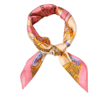 Foulard de tête en soie de satin carré imprimé logo personnalisé, foulards en soie de Satin pour femmes Bandana