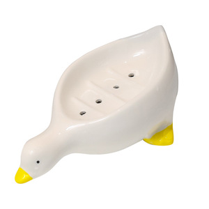 Ruijie Ceramic <b>Soap</b> <b>Dish</b> Duck Shape Waterproof Bathroom <b>Soap</b> <b>Holder</b> For Washbasin - Product Image 5