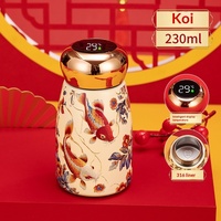 D5197 Taza de Viaje de Acero Inoxidable con Estilo Chino, Mini Taza de Regalo de Moda, Botella de Agua de Bolsillo, Termo de Vacío con Pantalla de Temperatura