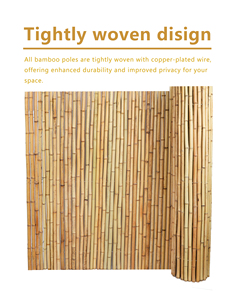 Pannello Recinzione in Bambù Naturale Ecologico per <span class=keywords><strong>Giardino</strong></span>, Schermo Privacy per Esterni Facile da Montare - Product Image 2