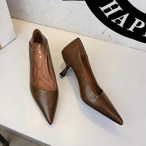 Sepatu Hak Tinggi Wanita Musim Panas Terbaru, Foto Asli, Model Slip-On Ujung Runcing, Hak Tinggi untuk Kerja dan Komuter, Stiletto Elegan - Product Image 2