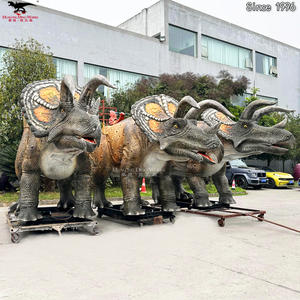 Juego Mecánico Infantil con Monedas, Dinosaurio, Simulación <span class=keywords><strong>de</strong></span> <span class=keywords><strong>Triceratops</strong></span> Jurásico, Animatrónico, para Exteriores - Product Image 2