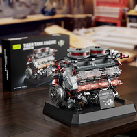 12GO95008 Modelo de Motor de la Segunda Guerra Mundial, Rompecabezas de Dificultad Media, Bloques de Construcción para Armar, Juguetes para Niños