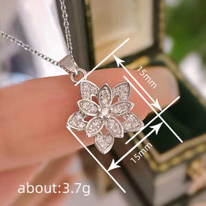 Collar con forma de estrella y flor de copo de nieve para mujer, joyería sencilla de moda, regalo para uso diario - Product Image 4