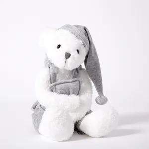 ตุ๊กตาหมีเท็ดดี้แบร์ตัวเล็ก,ขนาด40ซม. สีขาวตุ๊กตาสัตว์ผ้าพลัฌของเล่นผ้านุ่ม