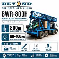 Foreuse hydraulique montée sur camion à moteur diesel de 800 m, couple de 15500 Nm, pompe à boue de 1200 L/min, brevetée pour forage profond