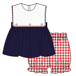 Vêtements de maison décontractés pour enfants, modèles <span class=keywords><strong>en</strong></span> vichy, tenues confortables et assorties pour la famille, le 4e de <span class=keywords><strong>juillet</strong></span> - Product Image 3