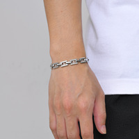 Accessoires de mode à la mode Punk carré en acier inoxydable épais chaîne Bracelet H Bracelet chaîne fine et lien Bracelet homme fait à la main