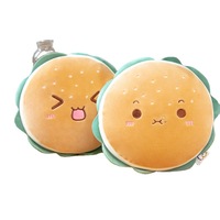 Vente en gros de petits hamburgers en peluche pour enfants mignons jouet d'oreiller doux rembourré PP coton remplissage techniques lavées cadeau à faible soulagement du stress