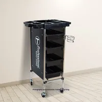 Chariot de Salon Commercial Moderne à 6 Niveaux en Métal, Étagère de Rangement pour Outils de Beauté, Chariot de Coiffure à 4 Roues pour Permanente et Coloration