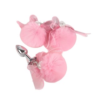 Ensemble de pinces à tétons SM et plug anal pour femmes, jouet sexuel pour adultes avec boule poilue et cloche, accessoires romantiques - Product Image 1