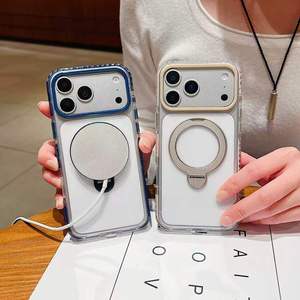 เคสโทรศัพท์แบบวงแหวนแม่เหล็กติดกันได้ ป้องกันการกระแทก หมุนได้ 360 องศา สำหรับ iPhone 18 17 16 15 14 Pro Max  พร้อมดีไซน์สีตัดกัน - Product Image 4