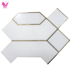 Witte Natuurlijke Zeshoekige Shell Mozaïek Parelmoer Tegels Voor Badkamer Keuken Backsplash Huis Interieur Muur Decor