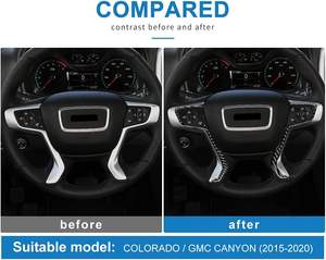 Autocollant de volant de voiture en fibre de carbone pour décoration de cadre intérieur pour Chevrolet Colorado GMC <span class=keywords><strong>Canyon</strong></span> 2015-2020 - Product Image 3