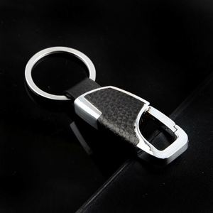 Logo Metal Chains Waist Hanging Keychains <b>Key</b> <b>Holder</b> Men Best Gift Keyring Real Pebbled Leather Keychain - Product Image 4