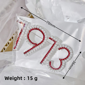AEO Delta Thetaラインストーンパール1913年ブローチシグマギリシャフェローシップジュエリーDst Fraternityギフトラペルピンブローチ - Product Image 2