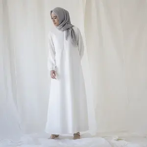 朴素谦虚的开斋节穆斯林时尚批发弹性袖口a字裙女式长裙