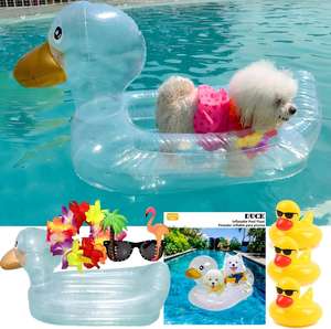 Flotador Inflable Transparente de PVC para Mascotas, Piscina para Patos, 90x50x25cm - Product Image 1