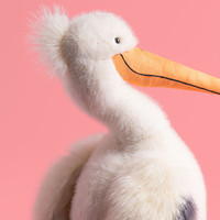 Précommande - Prix Usine - Peluche Keli Pelican - Jouet Doux en Forme d'Oiseau Marin - Grande Poupée Animale à Bec Jaune - Décoration Thème Côtier pour la Maison