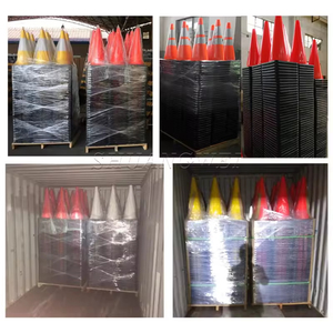 Cono de seguridad 18 "28" 36 "pvc אוסטרליה תחבורה כביש חרוט שחור בסיס כתום בנייה עם השתקפות אישית - Product Image 4